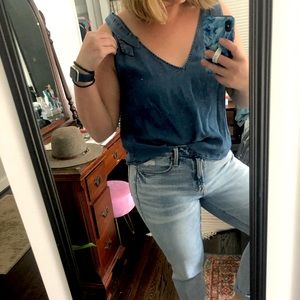 Blue light weight denim shirt!